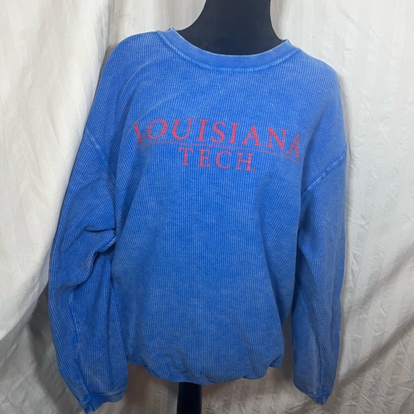 Louisiana Tech Women's Blue Crew Neck Sweater - Picture 1 of 5